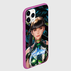 Чехол iPhone 11 Pro матовый Stellar Blade Eve green texture, цвет: 3D-фиолетовый — фото 2