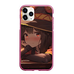 Чехол iPhone 11 Pro матовый Konosuba Мэгумин cute, цвет: 3D-малиновый