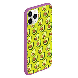 Чехол iPhone 11 Pro матовый Паттерн с половинкой авокадо, цвет: 3D-фиолетовый — фото 2