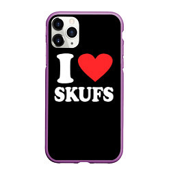 Чехол iPhone 11 Pro матовый I love skufs, цвет: 3D-фиолетовый