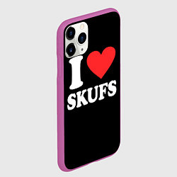 Чехол iPhone 11 Pro матовый I love skufs, цвет: 3D-фиолетовый — фото 2
