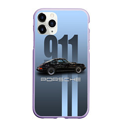 Чехол iPhone 11 Pro матовый Винтажный автомобиль Porsche, цвет: 3D-светло-сиреневый