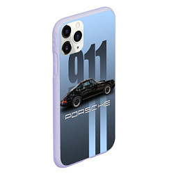 Чехол iPhone 11 Pro матовый Винтажный автомобиль Porsche, цвет: 3D-светло-сиреневый — фото 2