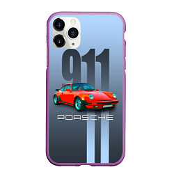 Чехол iPhone 11 Pro матовый Винтажный автомобиль Porsche 911 Carrera, цвет: 3D-фиолетовый