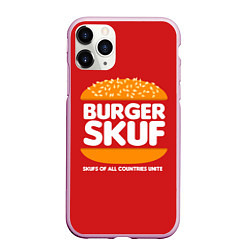 Чехол iPhone 11 Pro матовый Burger skuf, цвет: 3D-розовый