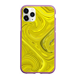 Чехол iPhone 11 Pro матовый Желтая абстракция, цвет: 3D-фиолетовый
