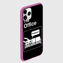 Чехол iPhone 11 Pro матовый Офис и паркур, цвет: 3D-фиолетовый — фото 2