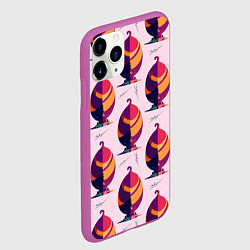 Чехол iPhone 11 Pro матовый Абстракция листок, цвет: 3D-фиолетовый — фото 2