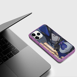 Чехол iPhone 11 Pro матовый Genshin Impact Клоринда, цвет: 3D-фиолетовый — фото 2
