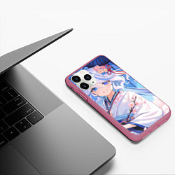 Чехол iPhone 11 Pro матовый Genshin Impact Furina зонт, цвет: 3D-малиновый — фото 2