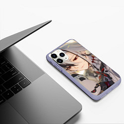 Чехол iPhone 11 Pro матовый Genshin Impact Арлекино draw, цвет: 3D-светло-сиреневый — фото 2