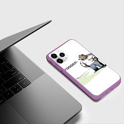 Чехол iPhone 11 Pro матовый Медведь: гооол, цвет: 3D-фиолетовый — фото 2