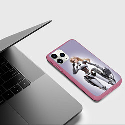 Чехол iPhone 11 Pro матовый Barbie cyberpunk - ai art fantasy, цвет: 3D-малиновый — фото 2