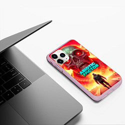 Чехол iPhone 11 Pro матовый Abiotic Factor монстр с черепом, цвет: 3D-розовый — фото 2