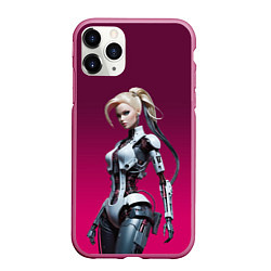 Чехол iPhone 11 Pro матовый Beauty cyber Barbie - ai art fantasy, цвет: 3D-малиновый