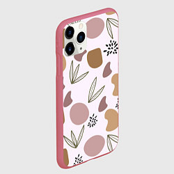 Чехол iPhone 11 Pro матовый Пятна и семена, цвет: 3D-малиновый — фото 2