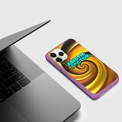 Чехол iPhone 11 Pro матовый Abiotic Factor желтый фон, цвет: 3D-фиолетовый — фото 2