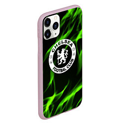 Чехол iPhone 11 Pro матовый Chelsea sport club fc fire, цвет: 3D-розовый — фото 2