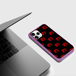 Чехол iPhone 11 Pro матовый Garena free fire mobile game logo, цвет: 3D-фиолетовый — фото 2