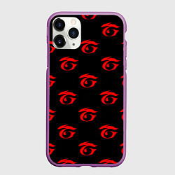 Чехол iPhone 11 Pro матовый Garena free fire mobile game logo, цвет: 3D-фиолетовый
