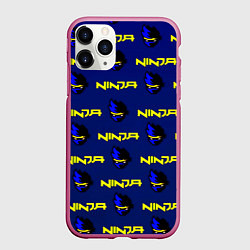 Чехол iPhone 11 Pro матовый Ninja fortnite games, цвет: 3D-малиновый