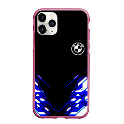 Чехол iPhone 11 Pro матовый BMW sport неоновый спорт, цвет: 3D-малиновый