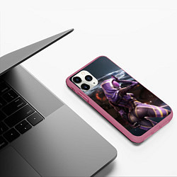 Чехол iPhone 11 Pro матовый Mass Effect ТалиЗора и космический корабль, цвет: 3D-малиновый — фото 2