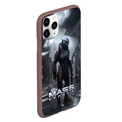 Чехол iPhone 11 Pro матовый Mass Effect game - пришелец, цвет: 3D-коричневый — фото 2