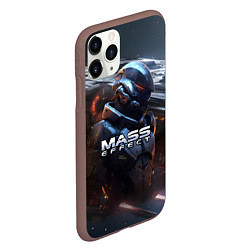 Чехол iPhone 11 Pro матовый Mass Effect game space, цвет: 3D-коричневый — фото 2