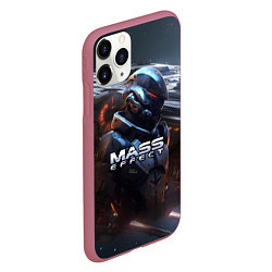 Чехол iPhone 11 Pro матовый Mass Effect game space, цвет: 3D-малиновый — фото 2