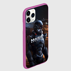 Чехол iPhone 11 Pro матовый Mass Effect game space, цвет: 3D-фиолетовый — фото 2