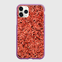 Чехол iPhone 11 Pro матовый Мясной фарш текстура, цвет: 3D-фиолетовый