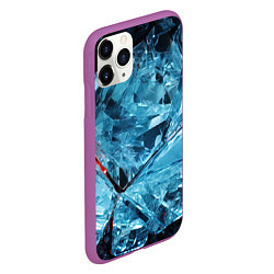 Чехол iPhone 11 Pro матовый Ледяной абстрактный куб, цвет: 3D-фиолетовый — фото 2