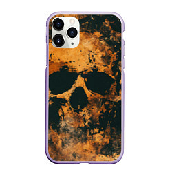 Чехол iPhone 11 Pro матовый Гранжевые черепа, цвет: 3D-светло-сиреневый