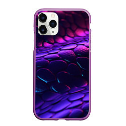 Чехол iPhone 11 Pro матовый Фиолетовая абстрактная текстура неоновая, цвет: 3D-фиолетовый