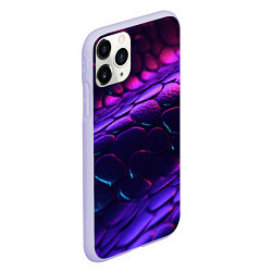 Чехол iPhone 11 Pro матовый Фиолетовая абстрактная текстура неоновая, цвет: 3D-светло-сиреневый — фото 2