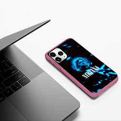 Чехол iPhone 11 Pro матовый Nirvana рок бенд краски, цвет: 3D-малиновый — фото 2