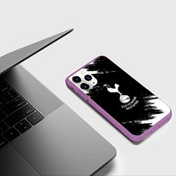 Чехол iPhone 11 Pro матовый ФК Тоттенхэм краски, цвет: 3D-фиолетовый — фото 2