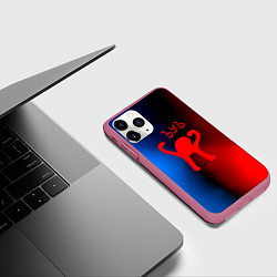 Чехол iPhone 11 Pro матовый Ъуь кот мем, цвет: 3D-малиновый — фото 2