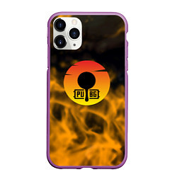 Чехол iPhone 11 Pro матовый PUBG огненный стиль, цвет: 3D-фиолетовый