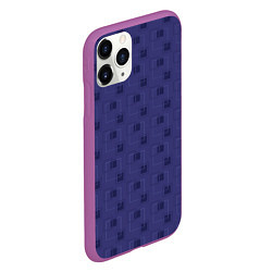Чехол iPhone 11 Pro матовый Тёмный сиреневый паттерн квадраты, цвет: 3D-фиолетовый — фото 2