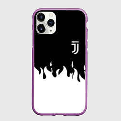 Чехол iPhone 11 Pro матовый Juventus fire, цвет: 3D-фиолетовый