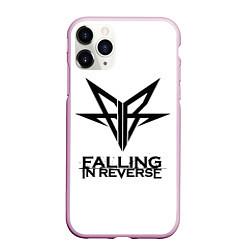 Чехол iPhone 11 Pro матовый Falling in Reverse band logo, цвет: 3D-розовый