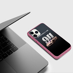 Чехол iPhone 11 Pro матовый Спортивный автомобиль Porsche 911, цвет: 3D-малиновый — фото 2