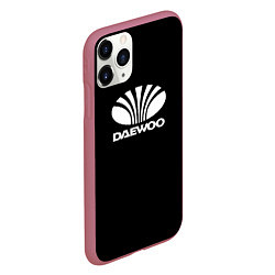 Чехол iPhone 11 Pro матовый Daewoo white logo, цвет: 3D-малиновый — фото 2