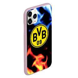 Чехол iPhone 11 Pro матовый Borussia fire storm steel, цвет: 3D-розовый — фото 2