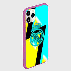 Чехол iPhone 11 Pro матовый Real madrid fc geometry, цвет: 3D-фиолетовый — фото 2