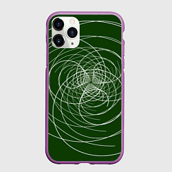 Чехол iPhone 11 Pro матовый Контурные вихри, цвет: 3D-фиолетовый