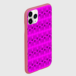 Чехол iPhone 11 Pro матовый Геометрический узор цвета фуксия, цвет: 3D-малиновый — фото 2