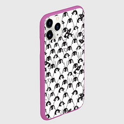 Чехол iPhone 11 Pro матовый Узор с пингвинами, цвет: 3D-фиолетовый — фото 2